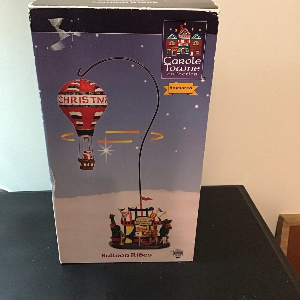 Lemax Carole Towne Balloon Rides Santa Christmas Village Accessory Animated 2006