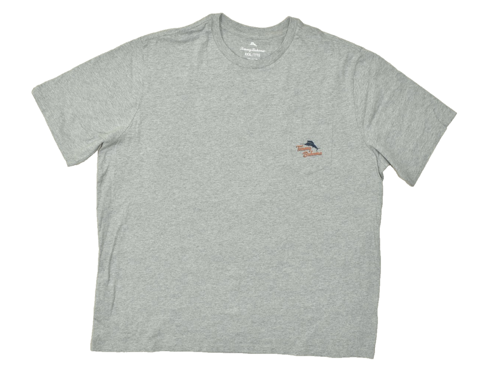 Tommy Bahama Men's Gray T-Shirt Short Sleeve Regular Size XXXL Marlin Logo
