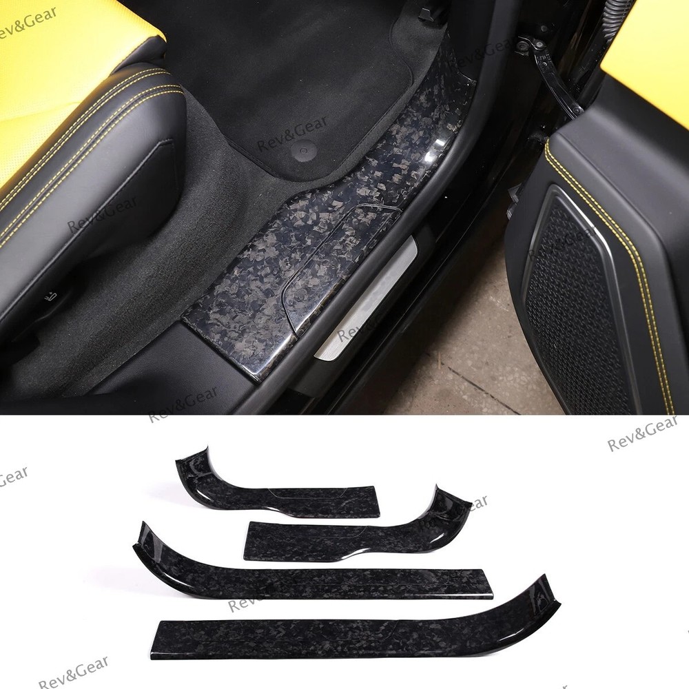 Forged Carbon Door Sill Inner Guard Plate Panel Cover For LAMBORGHINI URUS 18-25