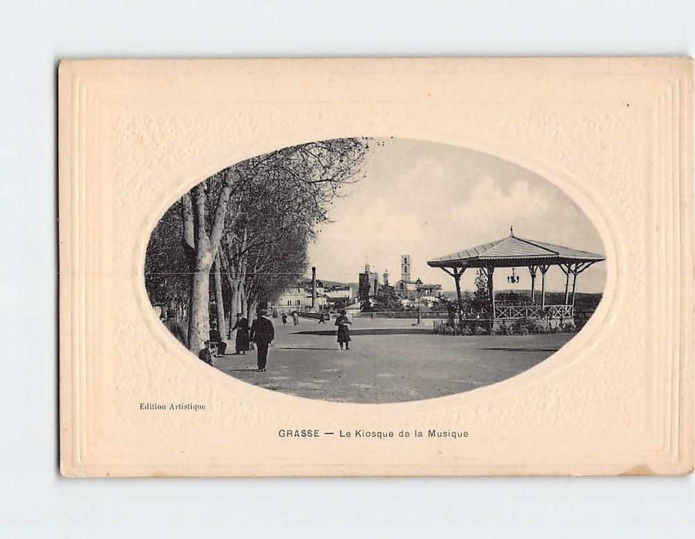 Postcard Le Kiosque de la Musique Grasse France