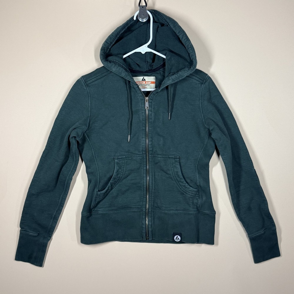 American Giant Heavyweight Full Zip Hoodie Hoody Forest Green Women's Size XS