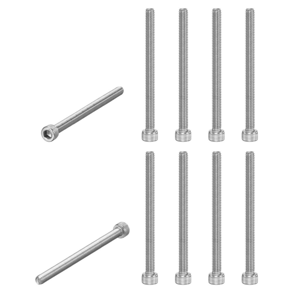 10-Pack Socket Head Cap Screws Bolts M6x80mm 1mm Pitch for Chainsaw [Silver]