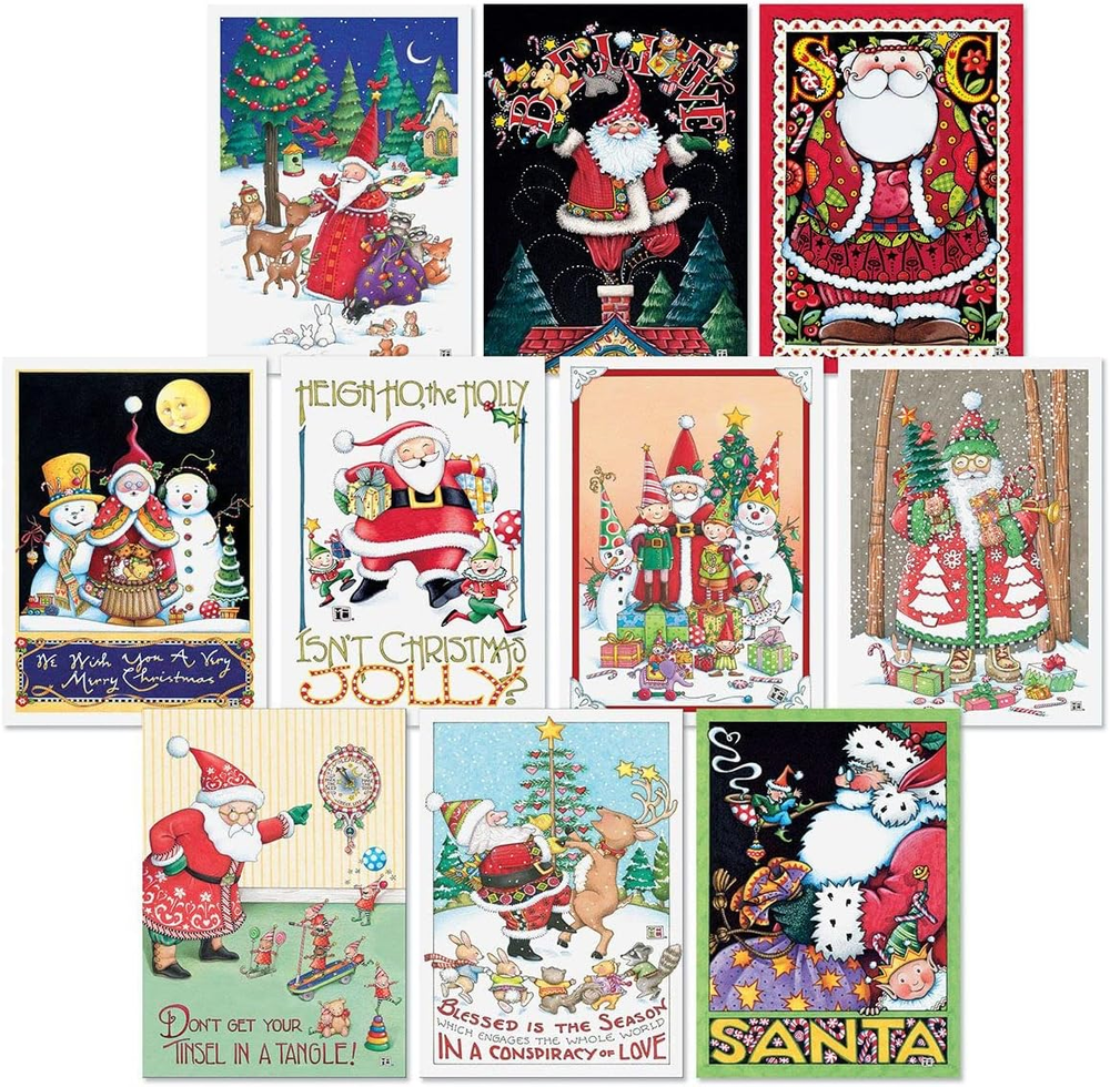 Believe in Santa Christmas Greeting Cards Set © Mary Engelbreit - Set of 20