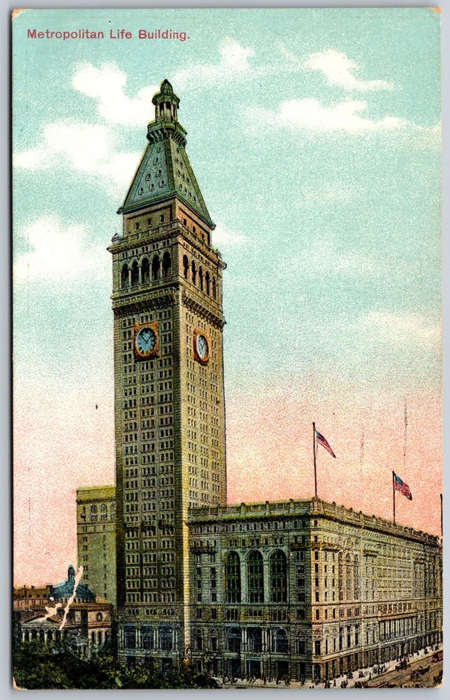 Metropolitan Life Building New York City Unposted ANTIQUE Postcard 8741