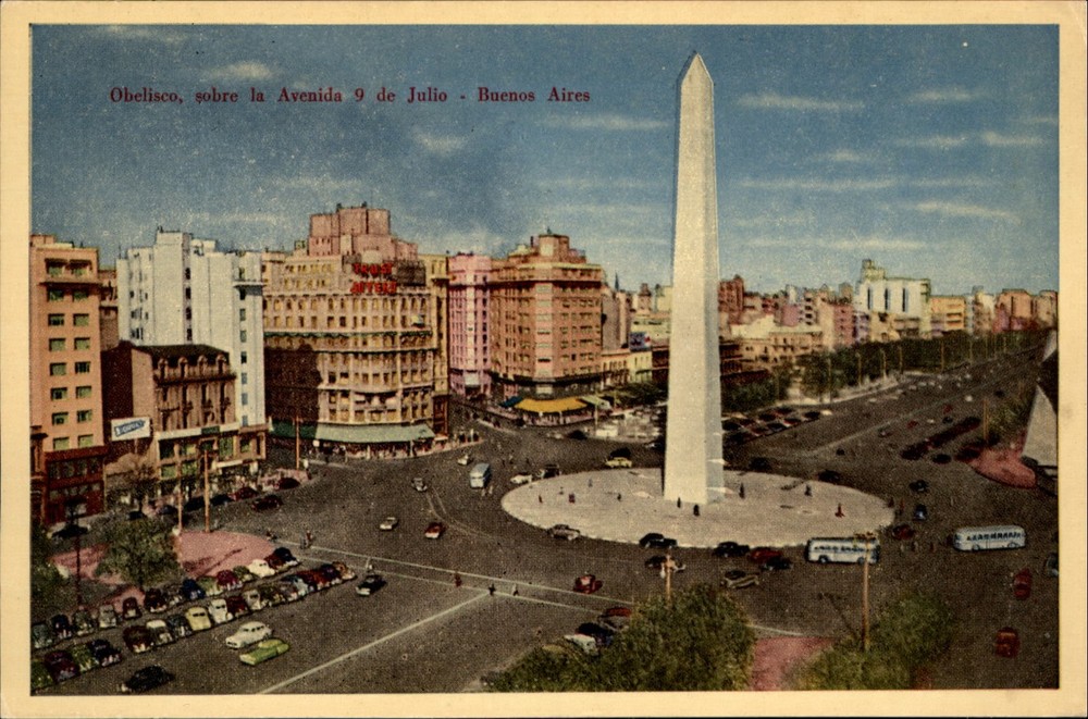 Obelisk Buenos Aires Argentina vintage postcard s642