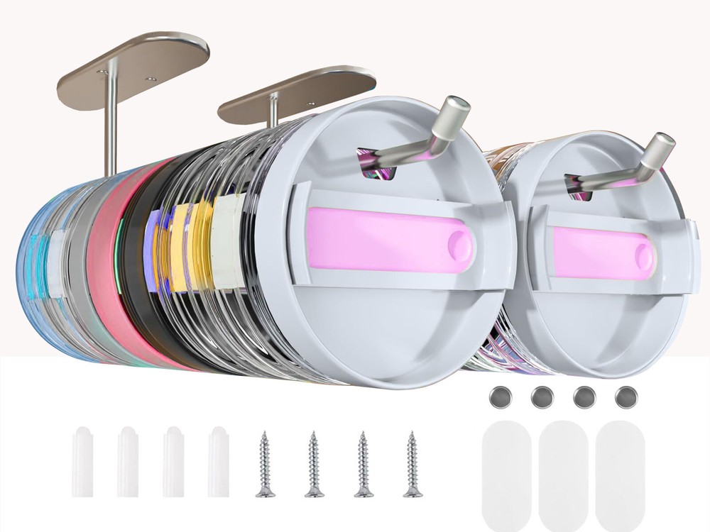 2 Pack Yeti Lid Organizer, Tumbler Lid Organizer, Stainless Steel Under Cabinet