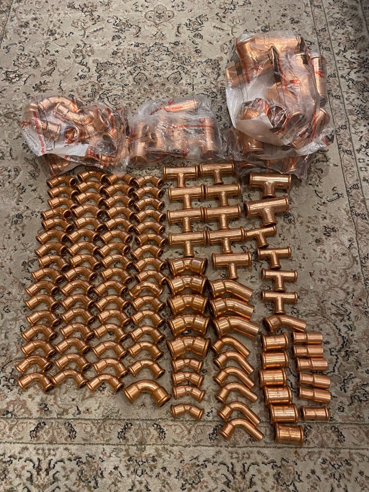 Job Lot : VSH XPress Copper Fittings. 15mm&35mm(See List) 190 item NEW