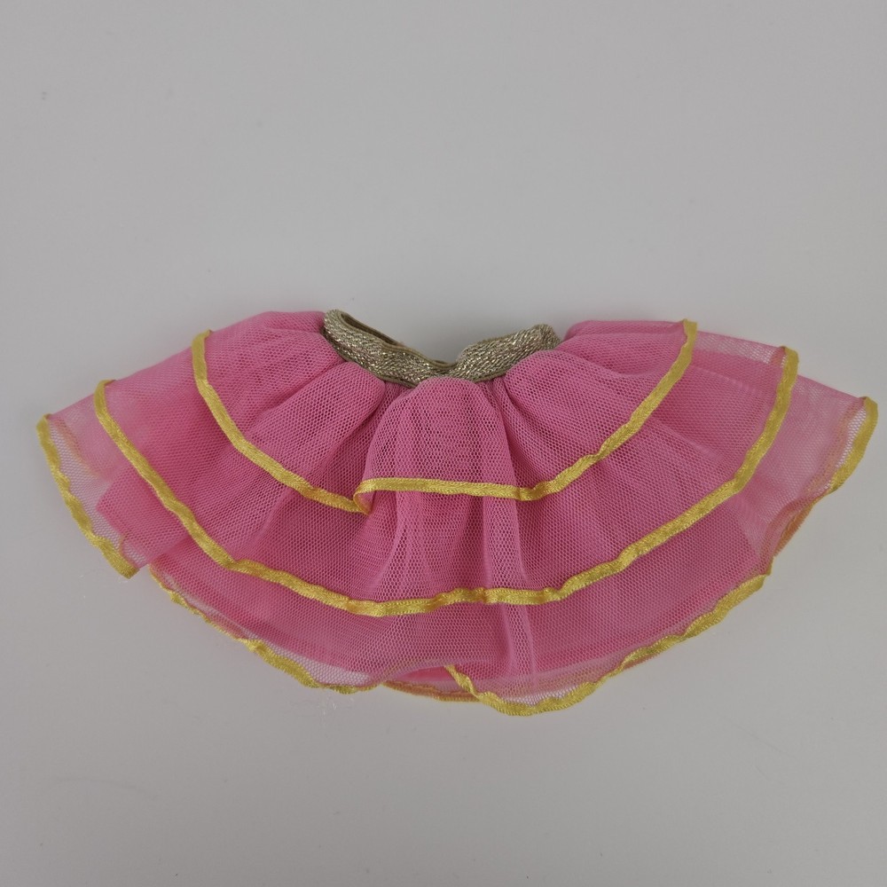 American Girl Wellie Wishers Pink Gold Ruffle Tulle Skirt AG Fits 14.5” Dolls