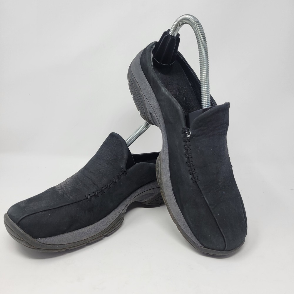 Merrell Women's Size 8 Primo Seam Black Suede Leather Slip On Mules Shoes