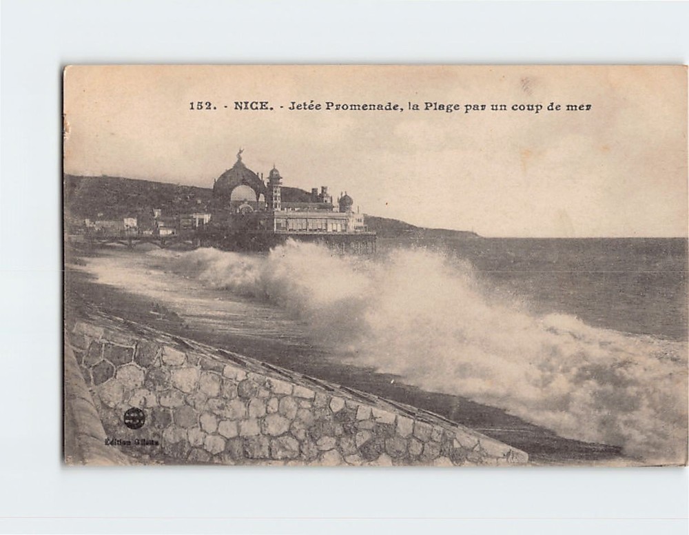 Postcard Jetée Promenade la Plage pas un coup de mer Nice France