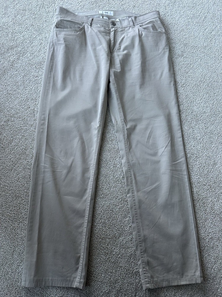 Brax Style Cooper Ultra Light Pants Straight Leg Beige Brown 35/34