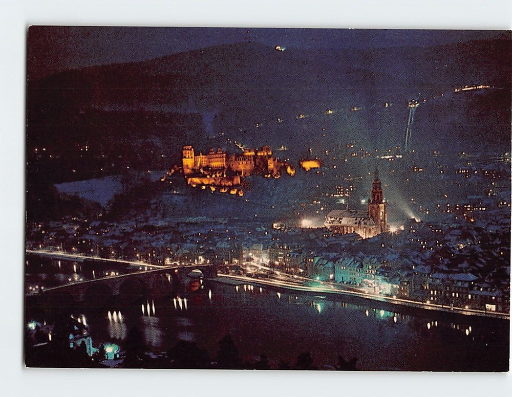 Postcard Blick vom Philosophenweg Heidelberg Germany