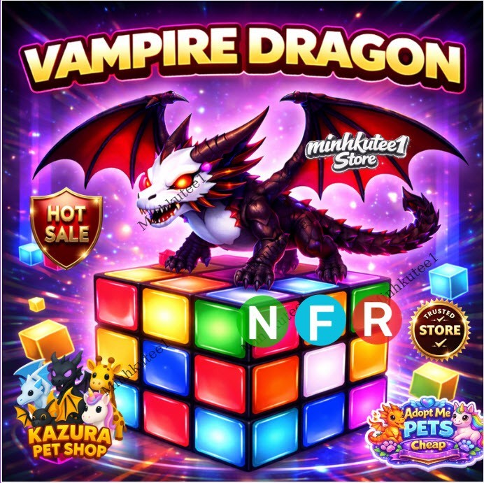 ✨ Vampire Dragon | NFR Neoon Fly Ride Adopt M1e Pet For Sale ⚡ Fast Delivery