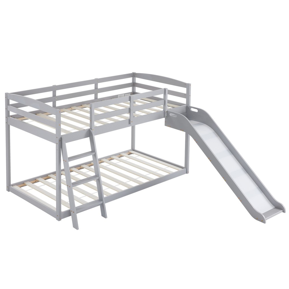 Solid Pine Wood Kids Bunk Bed Frame for Teens Bedroom or Dormitory