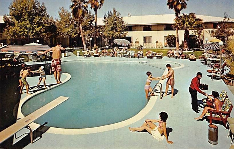 Postcard AZ: Pool, Hotel Stardust, Yuma, Arizona, 1950's, Unposted