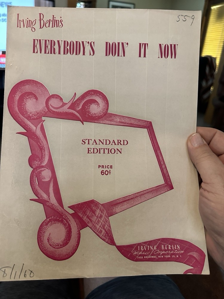 O 1911/55 Ragtime Sheet Music EVERYBODY’S DOIN’ IT NOW by Irving Berlin