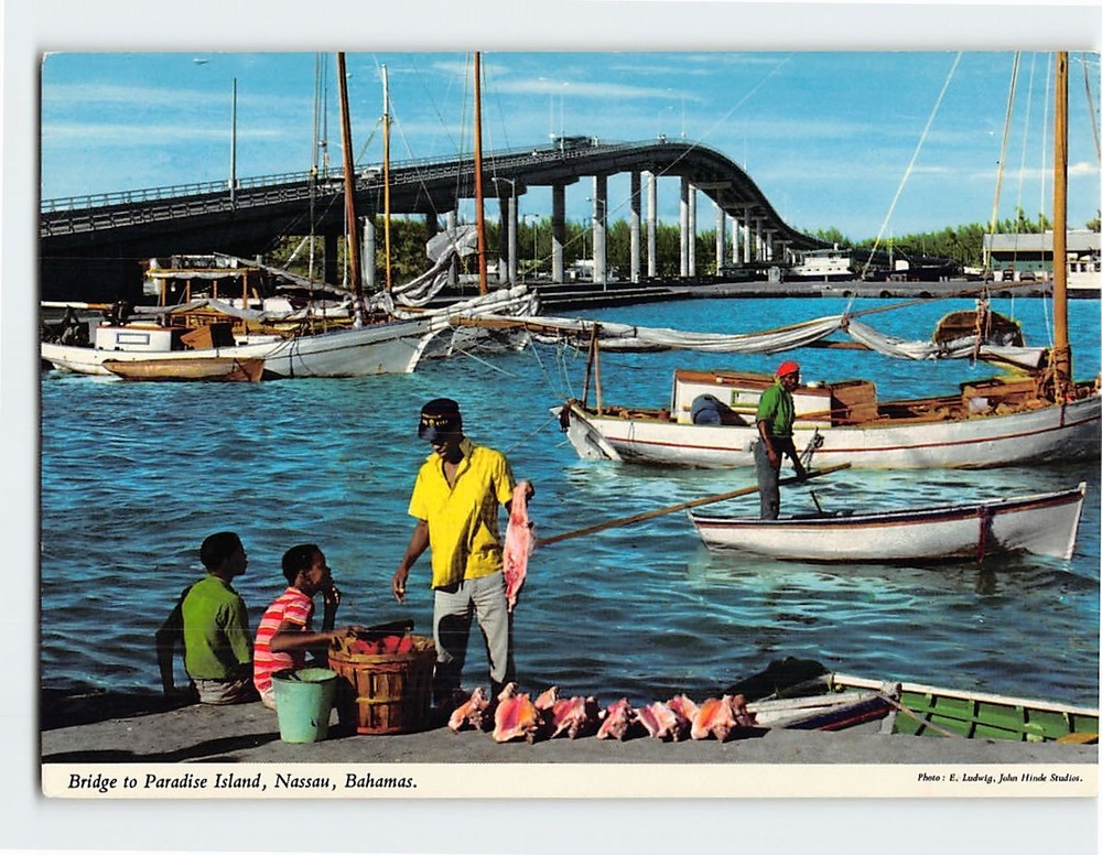 Postcard Bridge to Paradise Island Nassau Bahamas