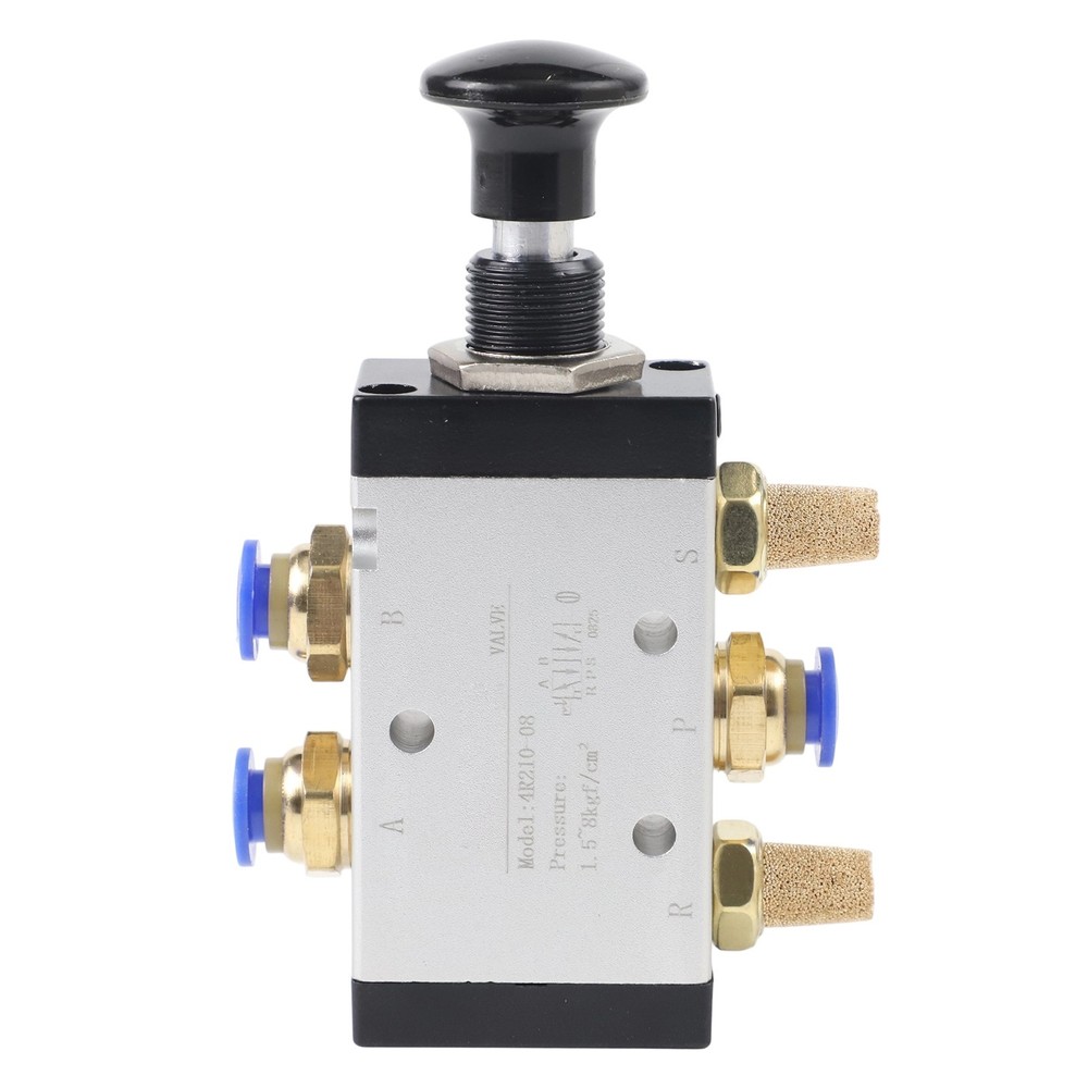 4R210-08 Push Pull Pneumatic Valve 5 Ways 2 Pos 1/4 BSPT & Connector.Silencer