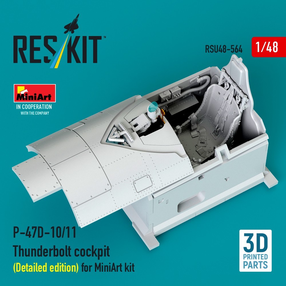 P-47D-10/11  cockpit (Detailed edition) for MiniArt kit  1/48 ResKit RSU48-0564