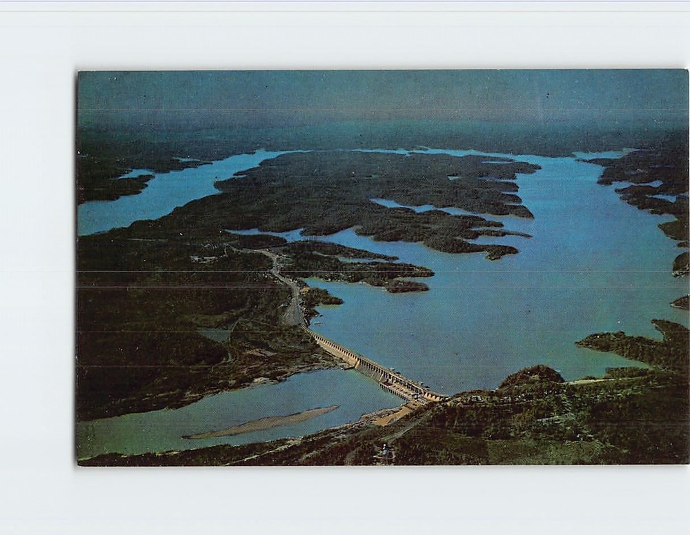 Postcard Aerial View Bagnell Dam & Lake of the Ozarks Missouri USA