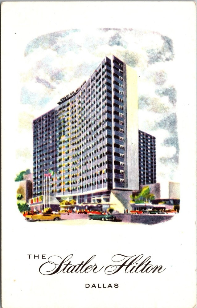 Dallas TX-Texas, The Statler Hilton, Exterior, Vintage Postcard