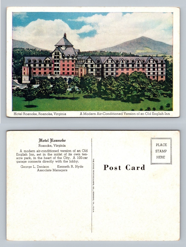 Roanoke, VA-Virginia, Hotel Roanoke English Inn Standard Vintage Postcard