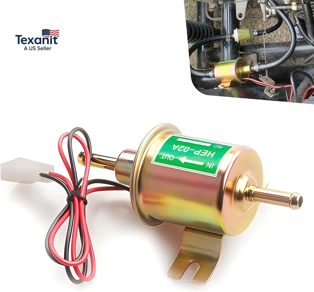 Electric Fuel Pump, 12V Low Pressure Inline Fuel Pump, Fit for All 12 Volt Cars,