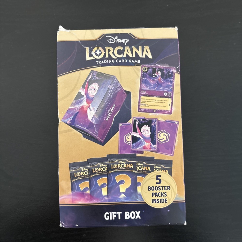 2025 Ravensburger Disney Lorcana Elsa Promo Card 5 Booster Pack Gift Box.