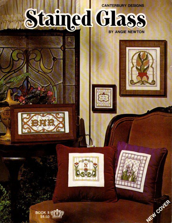 VINTAGE 1980 CANTERBURY DESIGNS CROSS STITCH STAINED GLASS 8 DESIGNS