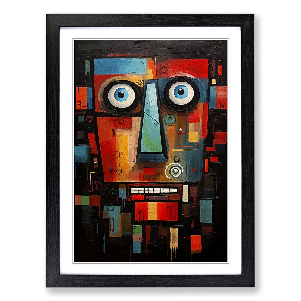 Robot Abstract No.2 Wall Art Print Framed Canvas Picture Poster Decor