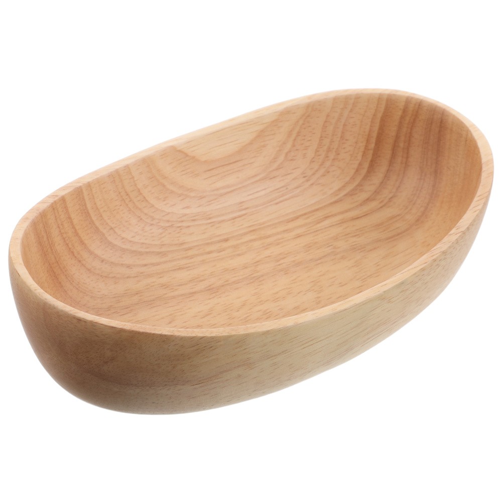 Wood Boat Serving Tray For Fruit Nuts Snacks - Rustic Hand-Carved Wood Platter