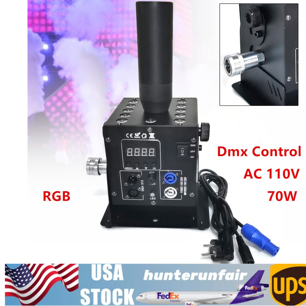 LED RGB CO2 DMX Cannon Air column CO2 Jet Machine 6M DJ Party Wedding Stage US
