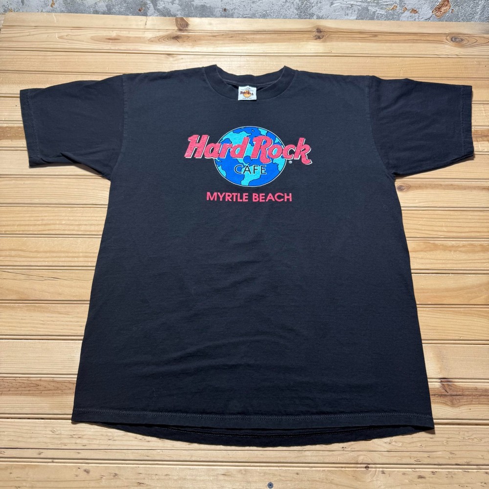 Vintage 90s Hard Rock Cafe Myrtle Beach Graphic Souvenir T-Shirt USA Made Large