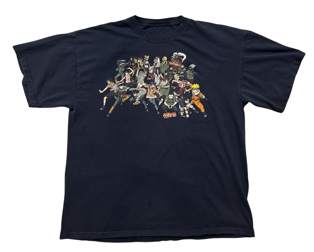 Vintage 2002 Naruto All Characters Shonen Jump Anime T-shirt All Sizes S-3XL