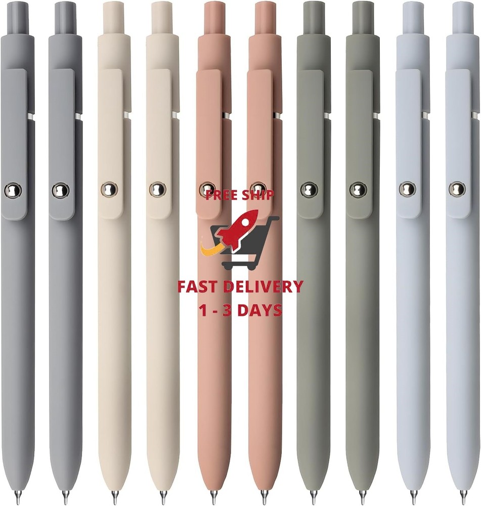 Bolígrafos de gel, 10 unidades, 0,5 mm, tinta negra, punta fina, escritura suave