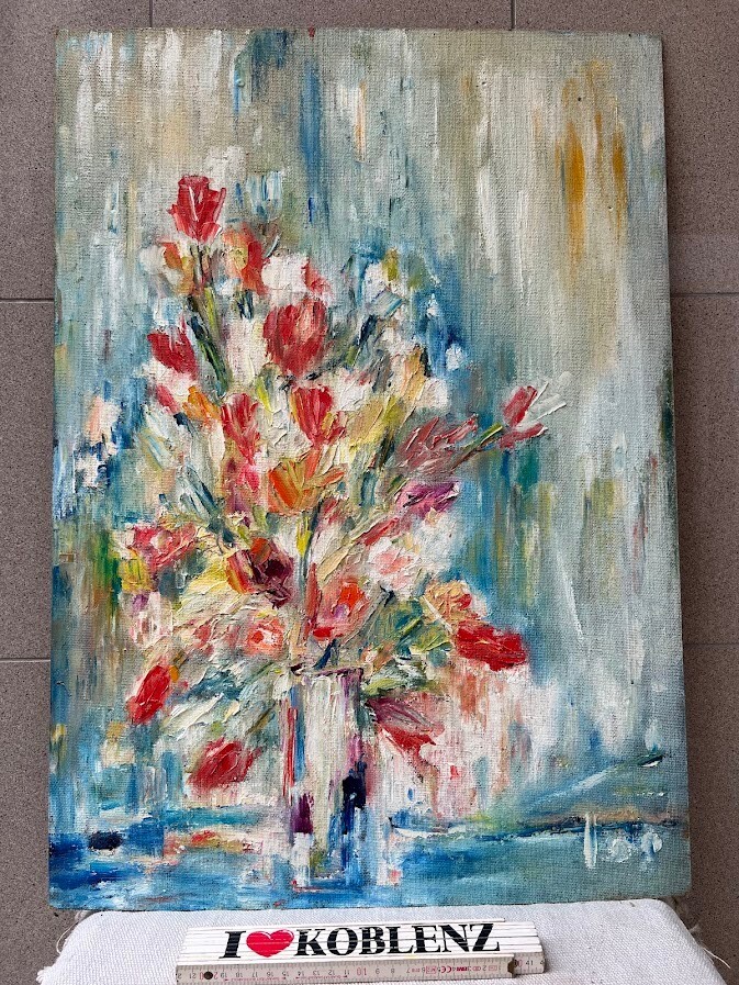 Abstract Art - Oil Image 70 x 50 cm Still Life 