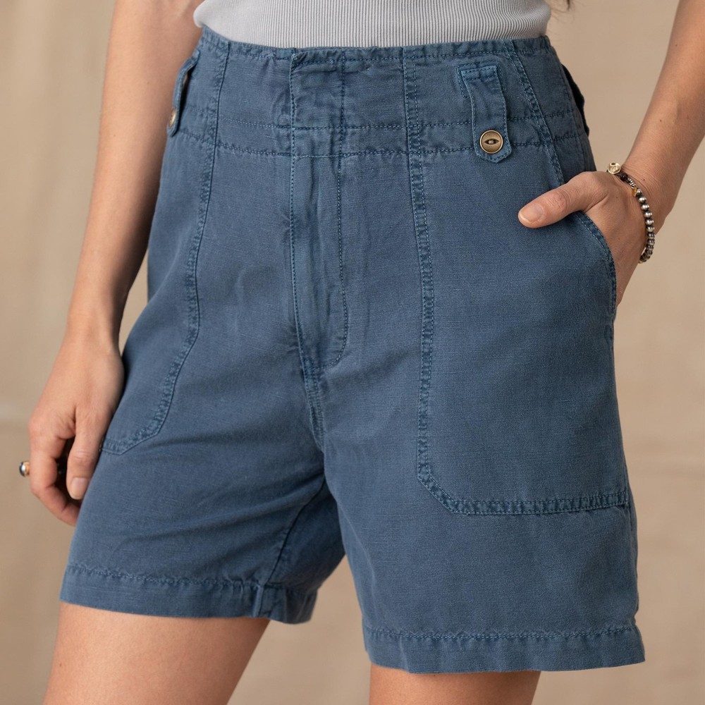 SUNDANCE Blue Mareesha Linen Blend High Rise 5.5