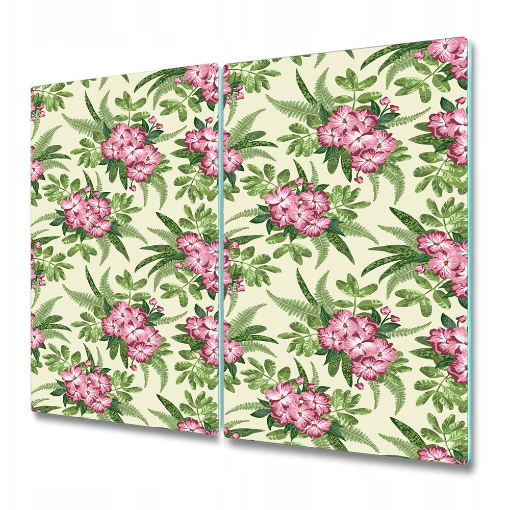 Glass Worktop Kitchen Chopping Board Tropical Pink Flowers Floral 2x30x52