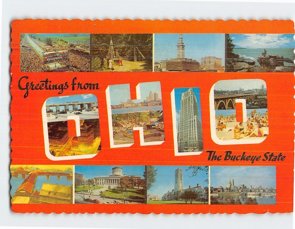 Postcard The Buckeye State Greetings from Ohio USA