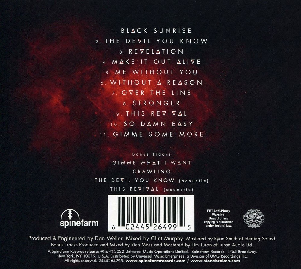 Stone Broken Revelation New Cd