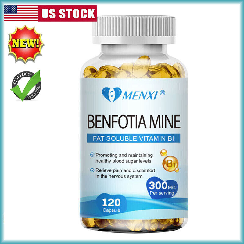 Benfotiamine Supplement 300mg 120 Capsules - Fat-Soluble Vitamin B1 (Thiamine)