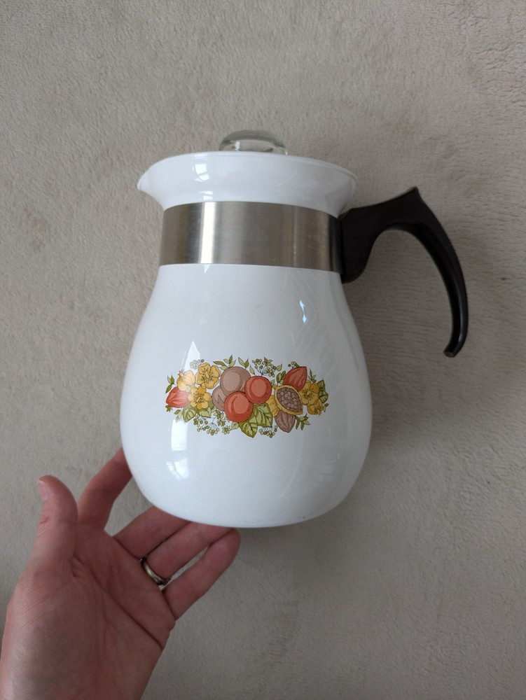 Vintage Corning 6 Cup Teapot P-166 Spice of Life Pattern w/ Lid