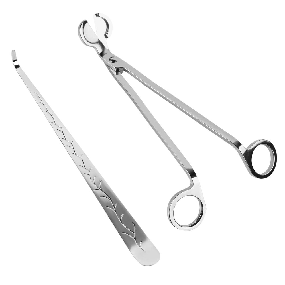 Candle Wick Trimmer and Snuffer Set, 7.09 inch Scissors with Hook, Stainless ...