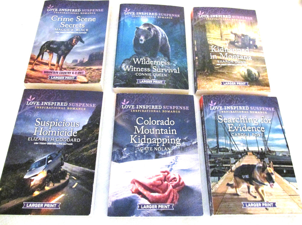Lot of 6 Love Inspired Romance SUSPENSE  Novels Larger Print 2024