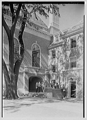 New Haven, Connecticut. Entrance detail, , Silliman College, Yale University