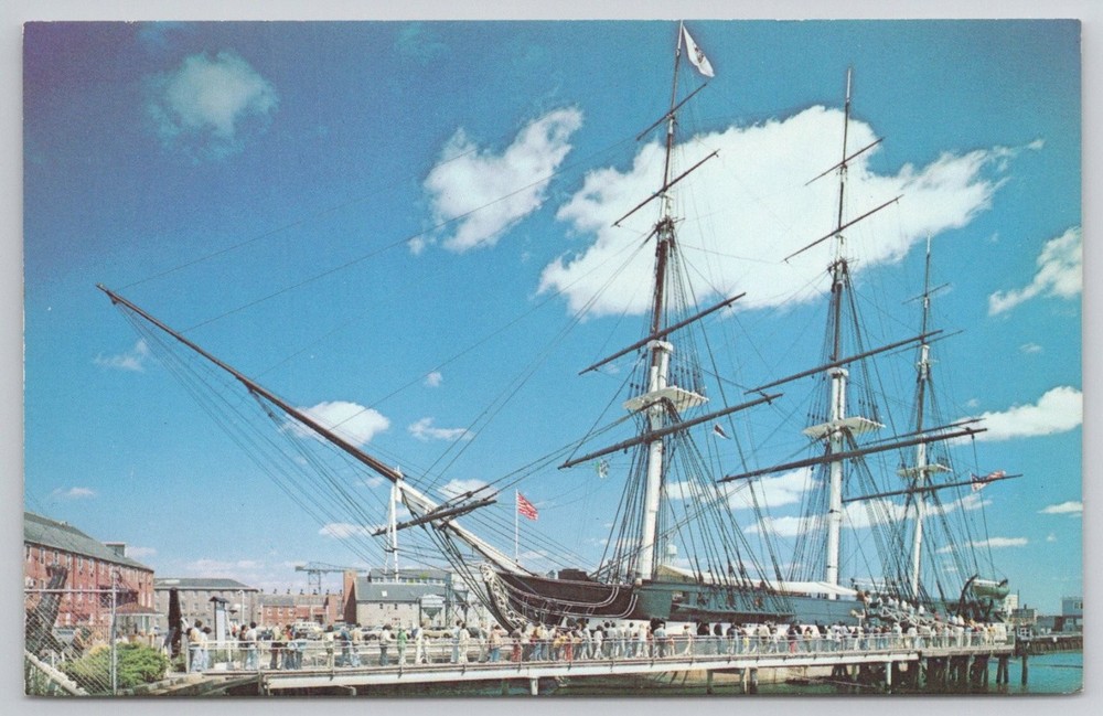 USS Constitution Old Ironsides Boston MA Charlestown Navy Yard Postcard