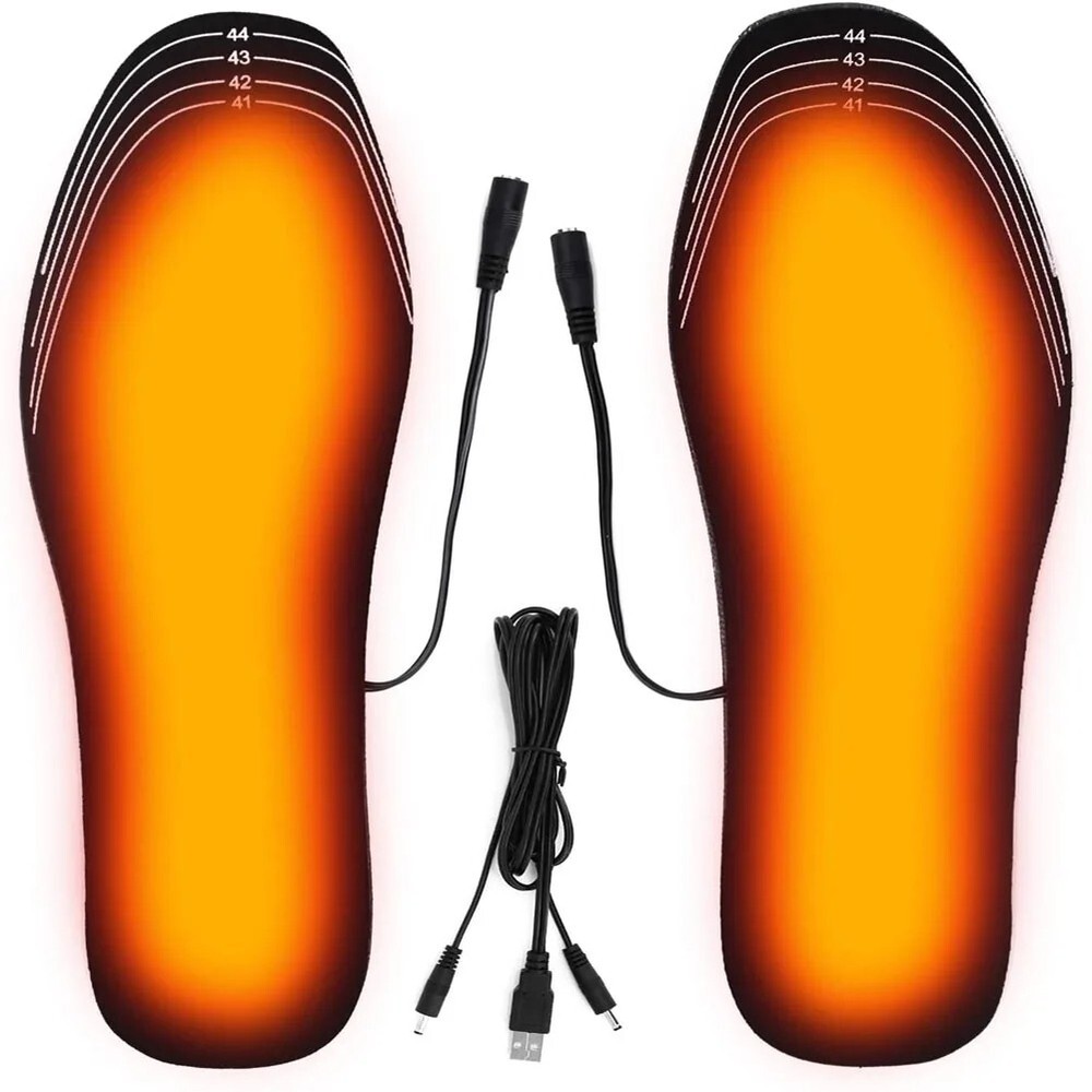 USB Heated Shoe Insoles for Winter - Electric Foot Warmers for Skiing & Outdoor Activities
