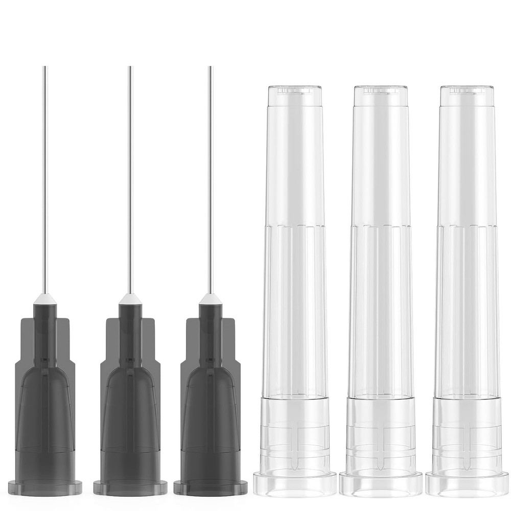 100Pcs Sterile 22G 1 Inch Disposable Injection Needles with Protective Cap