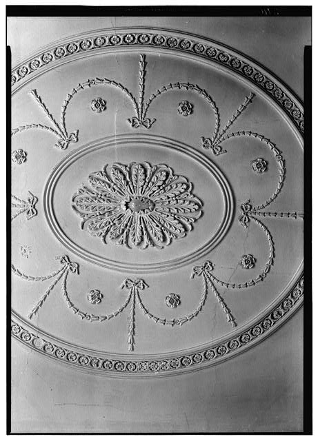 7. Ceiling left hand room-detail - Violet Bank, U.S. Route 1 vicinity, Colonial