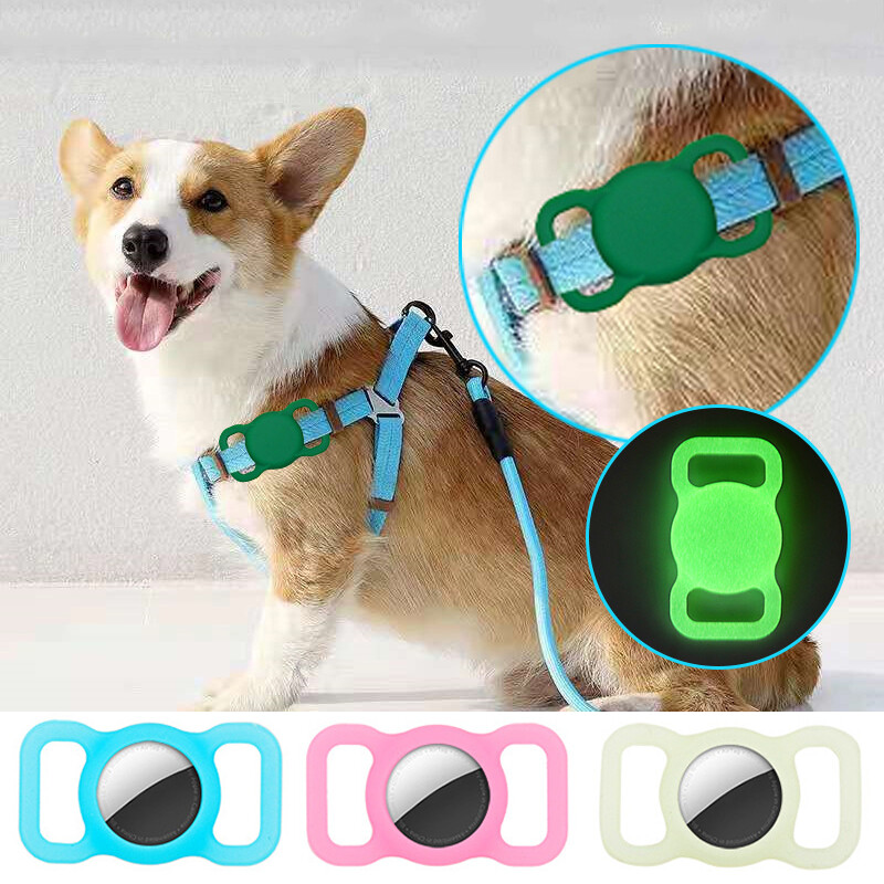 Durable Silicone AirTag Case for Apple Tracker with Dog Cat Collar Protection